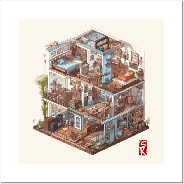 Isometric House Wall Art by siriusreno